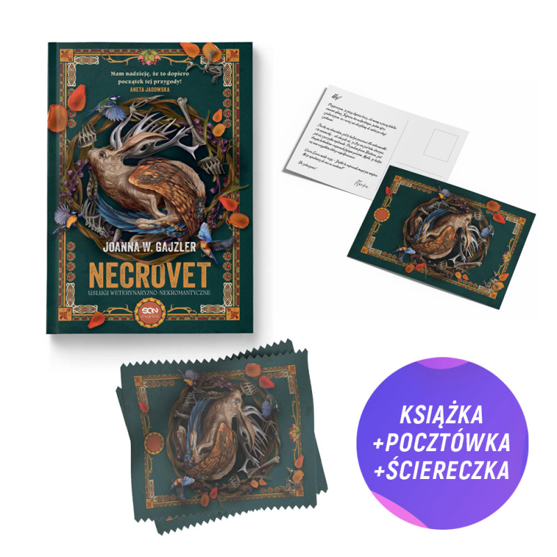 Pakiet: Necrovet. Usługi weterynaryjno-nekromantyczne + Ściereczka (książka + ściereczka + pocztówka gratis)