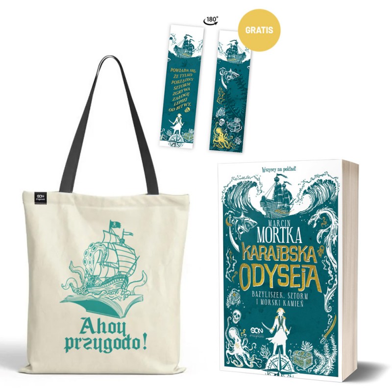Pakiet: Karaibska odyseja + Torba bawełniana piracka (książka + torba + zakładka gratis)