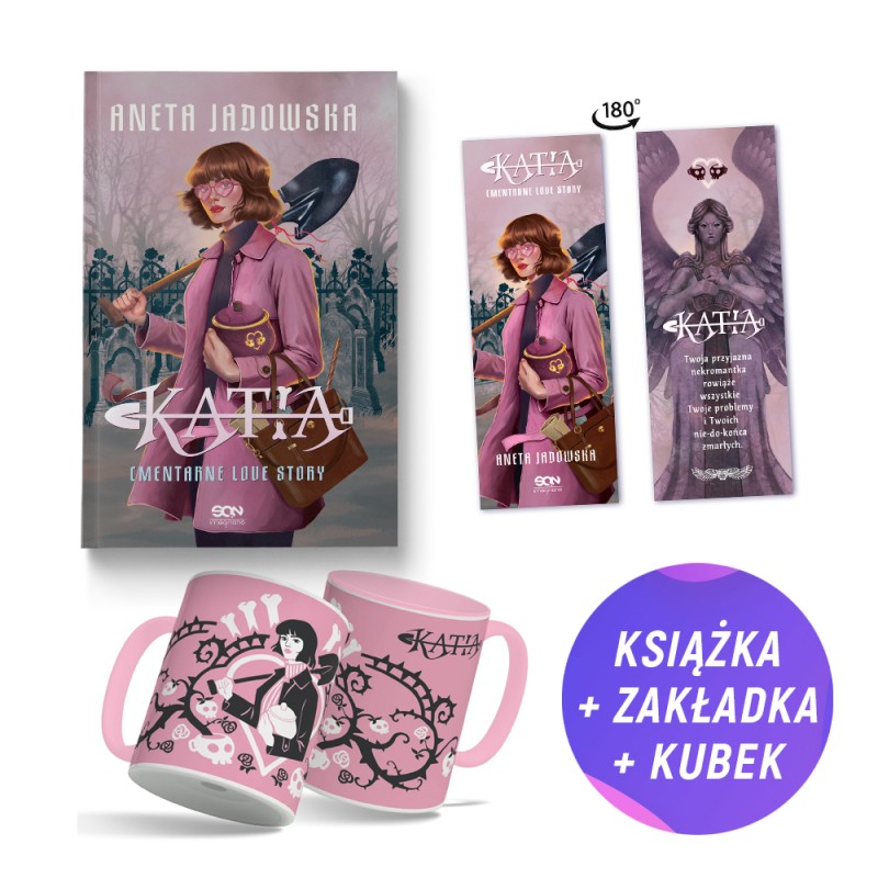 Pakiet: Katia. Cmentarne love story + Kubek różowy 360ml (książka + kubek + zakładka gratis)