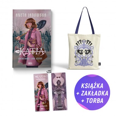 Pakiet: Katia. Cmentarne love story + Torba bawełniana 41x38 cm fioletowa (książka + torba + zakładka gratis)