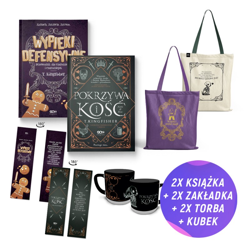 Pakiet: Wypieki defensywne + Pokrzywa i kość (2x książka + 2x torba + kubek + 2x zakładka gratis)