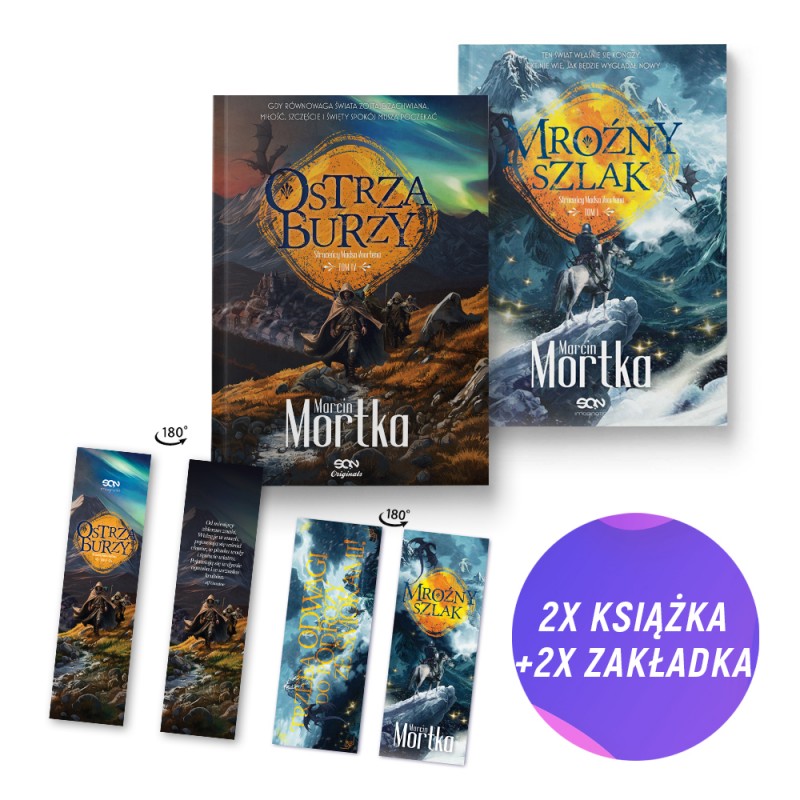 Pakiet SQN Originals: Ostrza Burzy + Mroźny szlak (2x książka + 2x zakładka gratis)