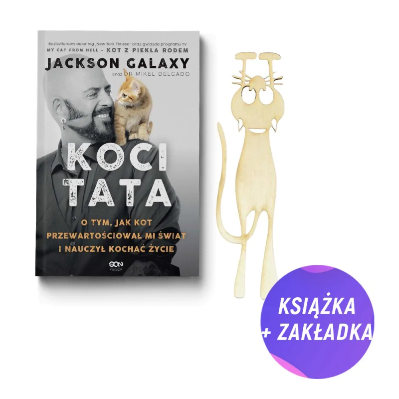 Pakiet: Koci Tata (książka + drewniana zakładka)