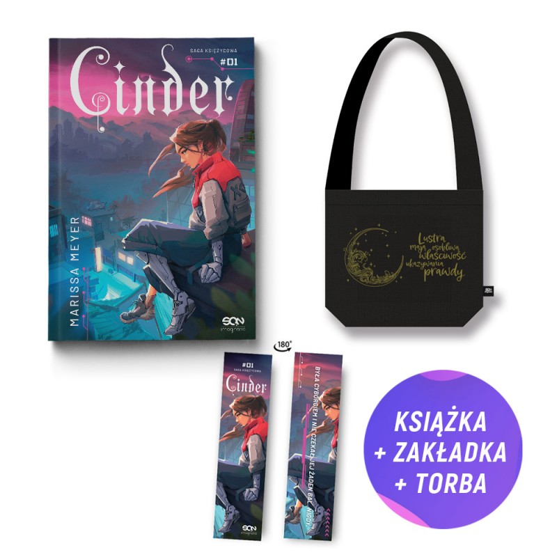 Pakiet: Cinder (książka + torba bawełniana + zakładka gratis)