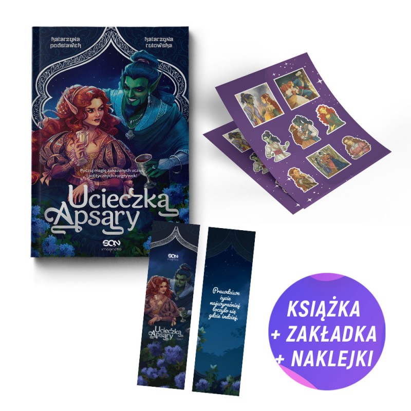 Pakiet: Ucieczka Apsary. Część 1 (książka + naklejki + zakładka gratis)