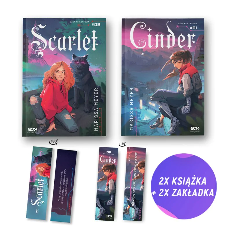 Pakiet: Scarlet + Cinder (2x książka + 2x zakładka gratis)