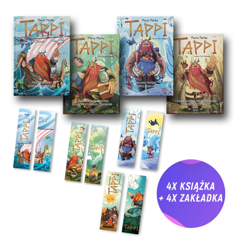 Pakiet: Tappi 1 + Tappi 2 + Tappi 3 + Tappi 4 (4x książka + 4x zakładka gratis)