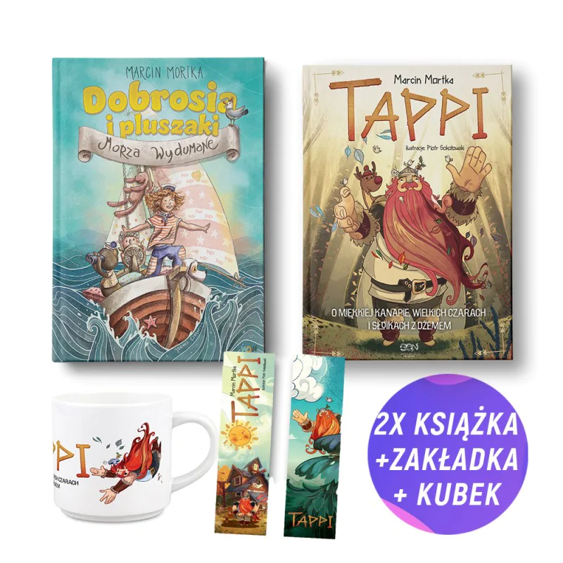 Dobrosia i pluszaki. Morza Wydumane + Tappi 1 (2x książka + kubek Tappiego 250ml + zakładka gratis)