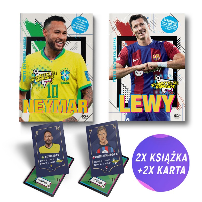 Neymar. Chłopak, który urodził się, by grać w piłkę + Lewy (2x książka + 2x karta gratis) Neymar. Chłopak, który urodził się, by grać w piłkę + Lewy (2x książka + 2x karta gratis)