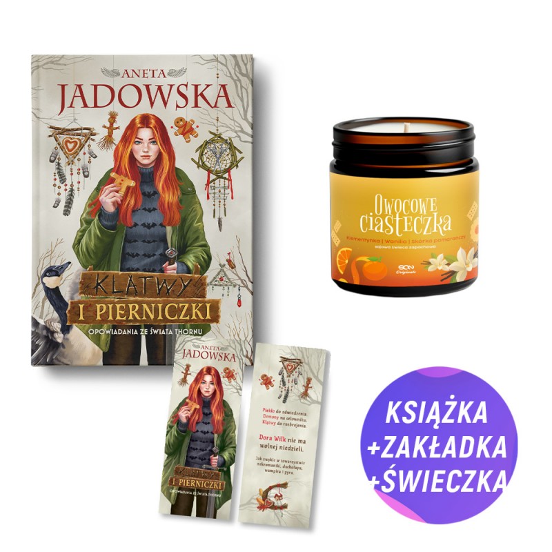 Klątwy i pierniczki. Opowiadania ze świata Thornu (książka + świeca sojowa 120ml + zakładka gratis) Klątwy i pierniczki. Opowiadania ze świata Thornu (książka + świeca sojowa 120ml + zakładka gratis)