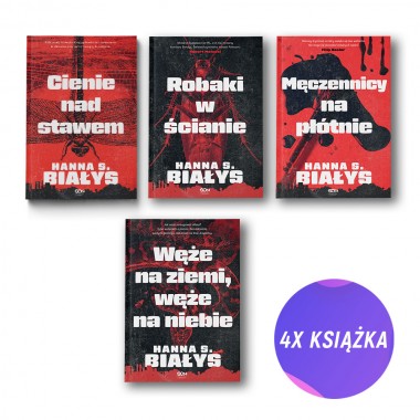 Pakiet: Cienie nad stawem + Węże na ziemi, węże na niebie + Męczennicy na płótnie + Robaki w ścianie (4x książka)