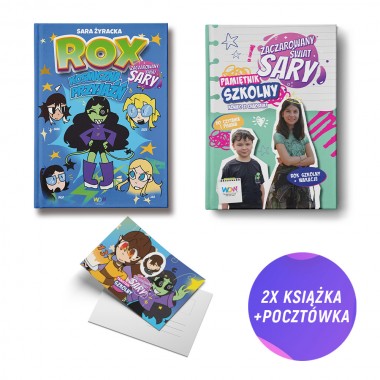ROX. Kosmiczna przyjaźń + Zaczarowany Świat Sary. Pamiętnik szkolny (2x książka + pocztówka gratis)