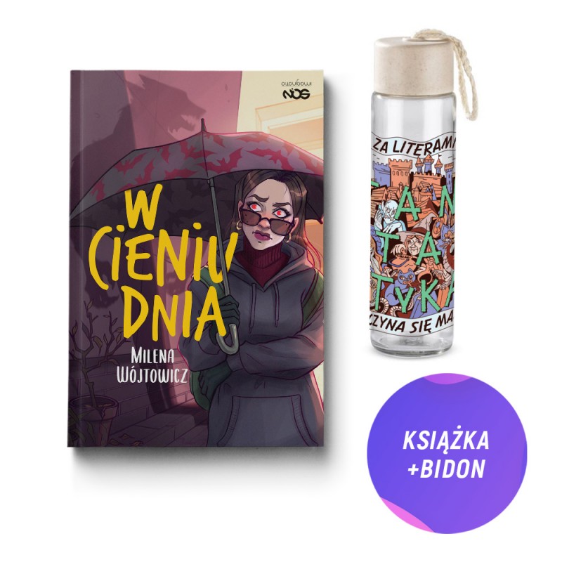 W cieniu dnia (książka + butelka szklana bidon Fantastyka + pocztówka gratis)