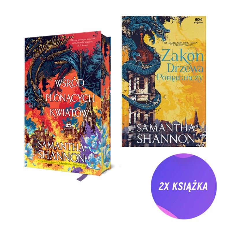 Wśród płonących kwiatów TW + Zakon Drzewa Pomarańczy TW (2x książka + pocztówka gratis)