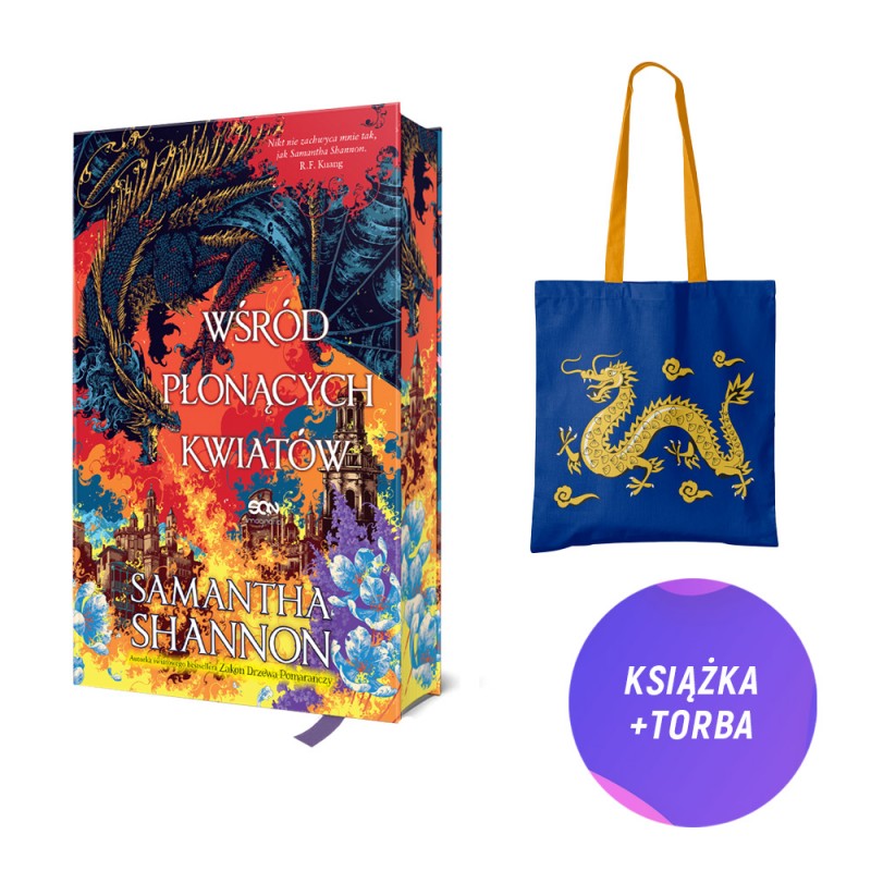 Wśród płonących kwiatów TW (książka + duża torba bawełniana smok + pocztówka gratis)