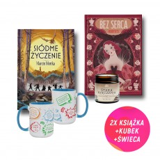 Siódme życzenie + Bez serca (2x książka + świeca sojowa 120ml + duży kubek 450ml + 2x zakładka)