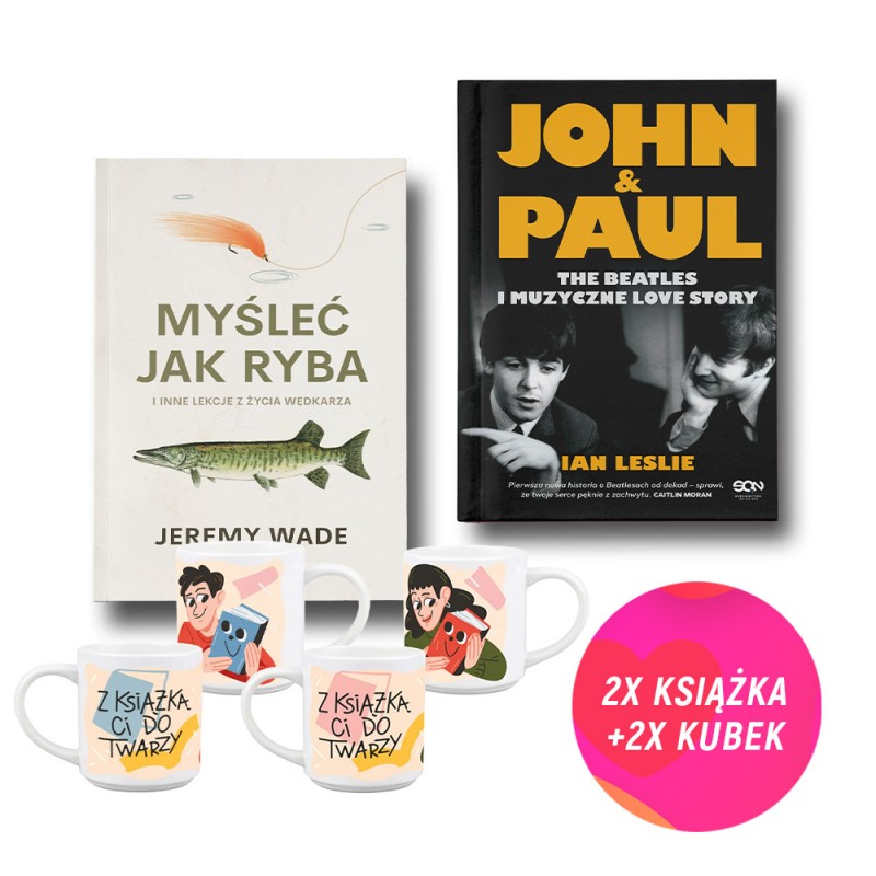 Myśleć jak ryba + John & Paul. The Beatles (2x książka + kubek dla niej + kubek dla niego)