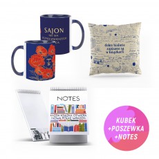 Pakiet: Kubek ilustrowany (330 ml) Czas Żniw + Notes A5 spiralny + Jasna literacka poszewka