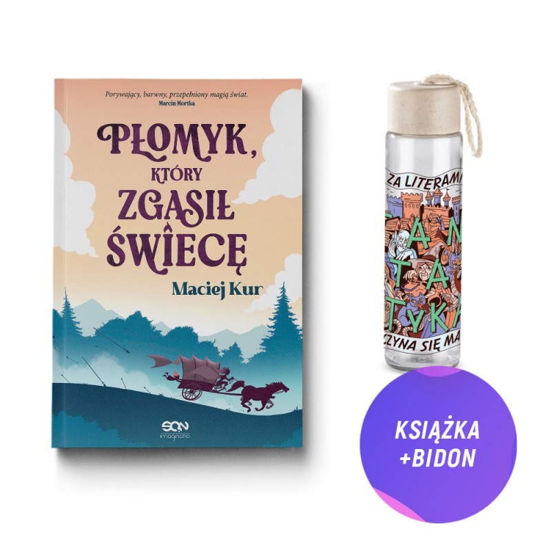 Płomyk, który zgasił świecę (książka + Butelka szklana bidon 350ml)