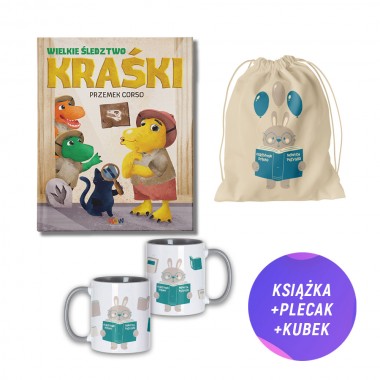 Wielkie śledztwo Kraśki (książka + worek plecak Odkrywam strony nowych przygód + kubek z królikiem)