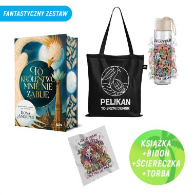 To królestwo mnie nie zabije (książka + torba Pelikan + szklany bidon + ściereczka + zakładka gratis)