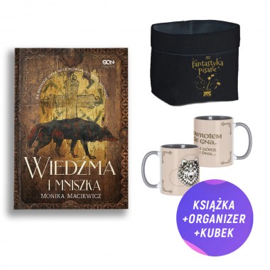 Wiedźma i mniszka (książka + kubek z wilkiem + bawełniany miękki organizer na książki)
