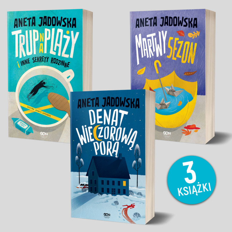 Zdjęcie pakietu Denat wieczorową porą + Martwy sezon + Trup na plaży w księgarni SQN Store