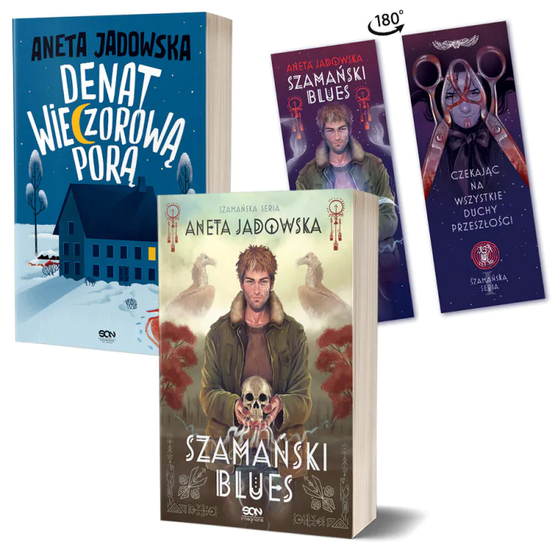 Zdjęcie pakietu Szamański blues (zakładka gratis) + Denat wieczorową porą w księgarni SQN Store