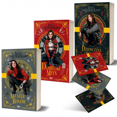 Pakiet: Dziewczyna z dzielnicy cudów + Akuszer bogów + Diabelski młyn + Zestaw pocztówek (3x książka + pocztówki) w SQN Store