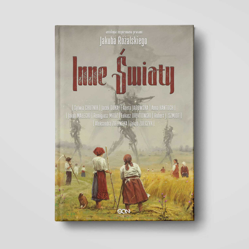 Okładka książki Inne Światy, antologia inspirowana pracami Jakuba Różalskiego w SQNstore front