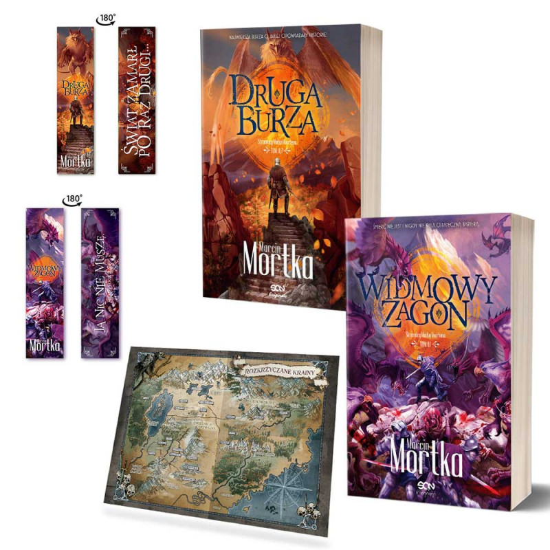 Pakiet: Widmowy Zagon + Druga Burza + Mapa papierowa + Zakładki gratis (2x książka + mapa + 2x zakładka)