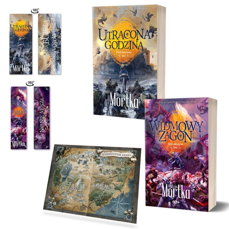Pakiet: Widmowy Zagon + Utracona godzina + Mapa papierowa + Zakładki gratis (2x książka + mapa + 2x zakładka)