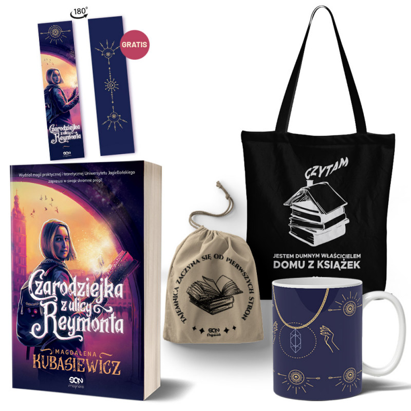 Bookbox: Czarodziejka z ulicy Reymonta (książka + kubek magiczny + sakiewka na książkę + torba bawełniana + zakładka) Bookbox: Czarodziejka z ulicy Reymonta (książka + kubek magiczny + sakiewka na książkę + torba bawełniana + zakładka)